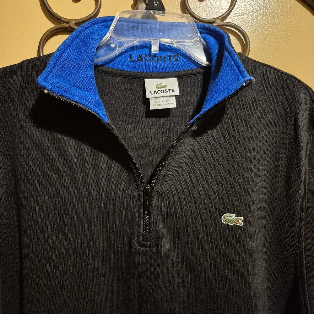 Lacoste Quarter Zip Collared Pullover Sweater Xl - image 3